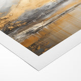 Golden Tree and Mountains Modern Landscape Abstract Wall Art