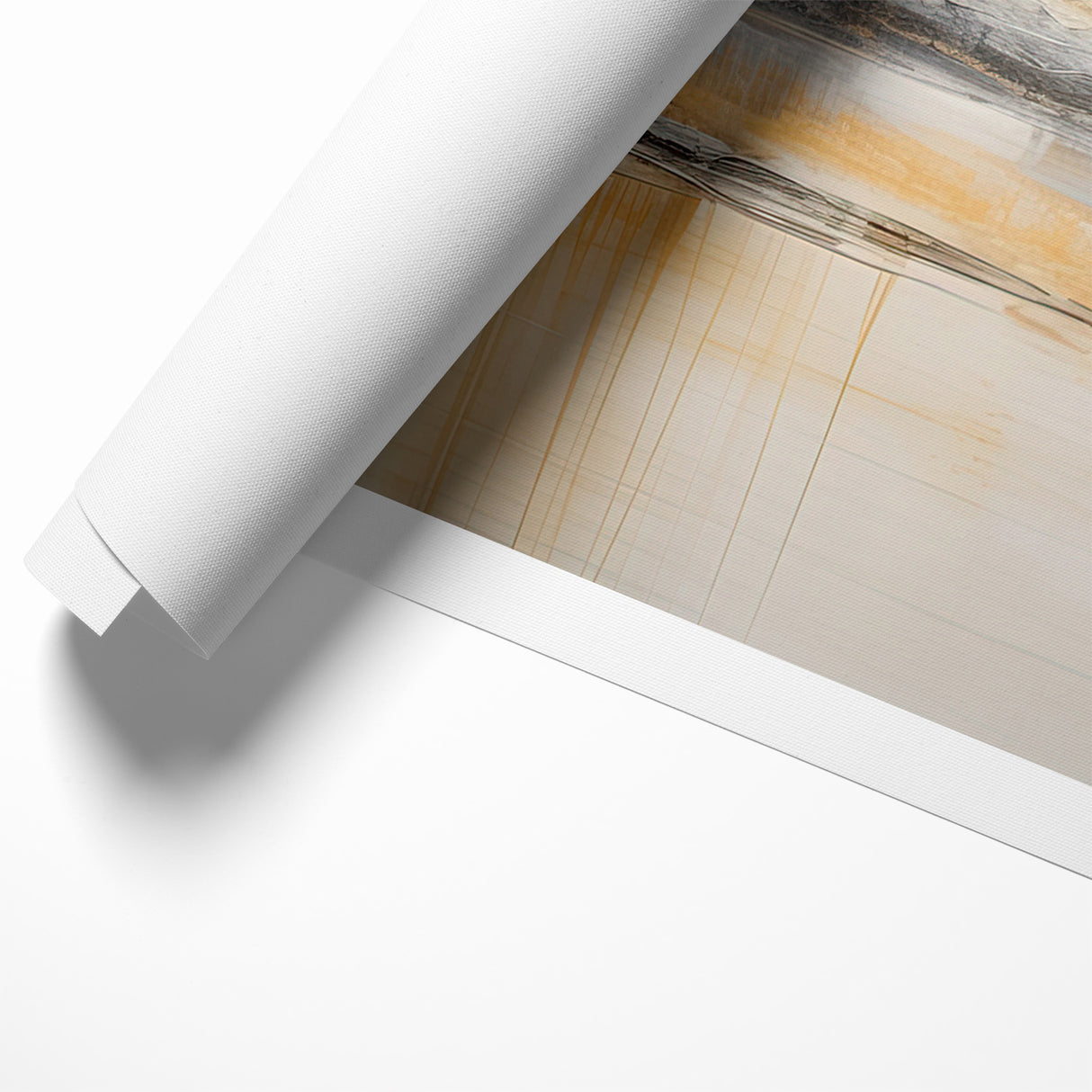 Golden Tree and Mountains Modern Landscape Abstract Wall Art