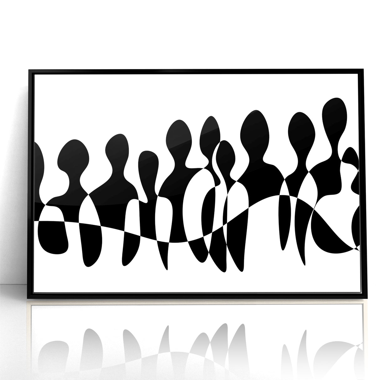 Minimalist Black and White Abstract Art - Contemporary Monochrome Canvas
