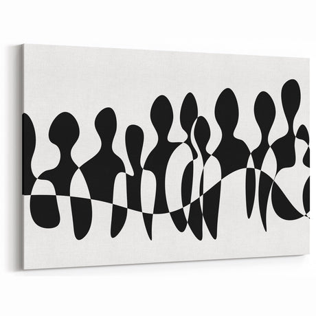 Minimalist Black and White Abstract Art - Contemporary Monochrome Canvas
