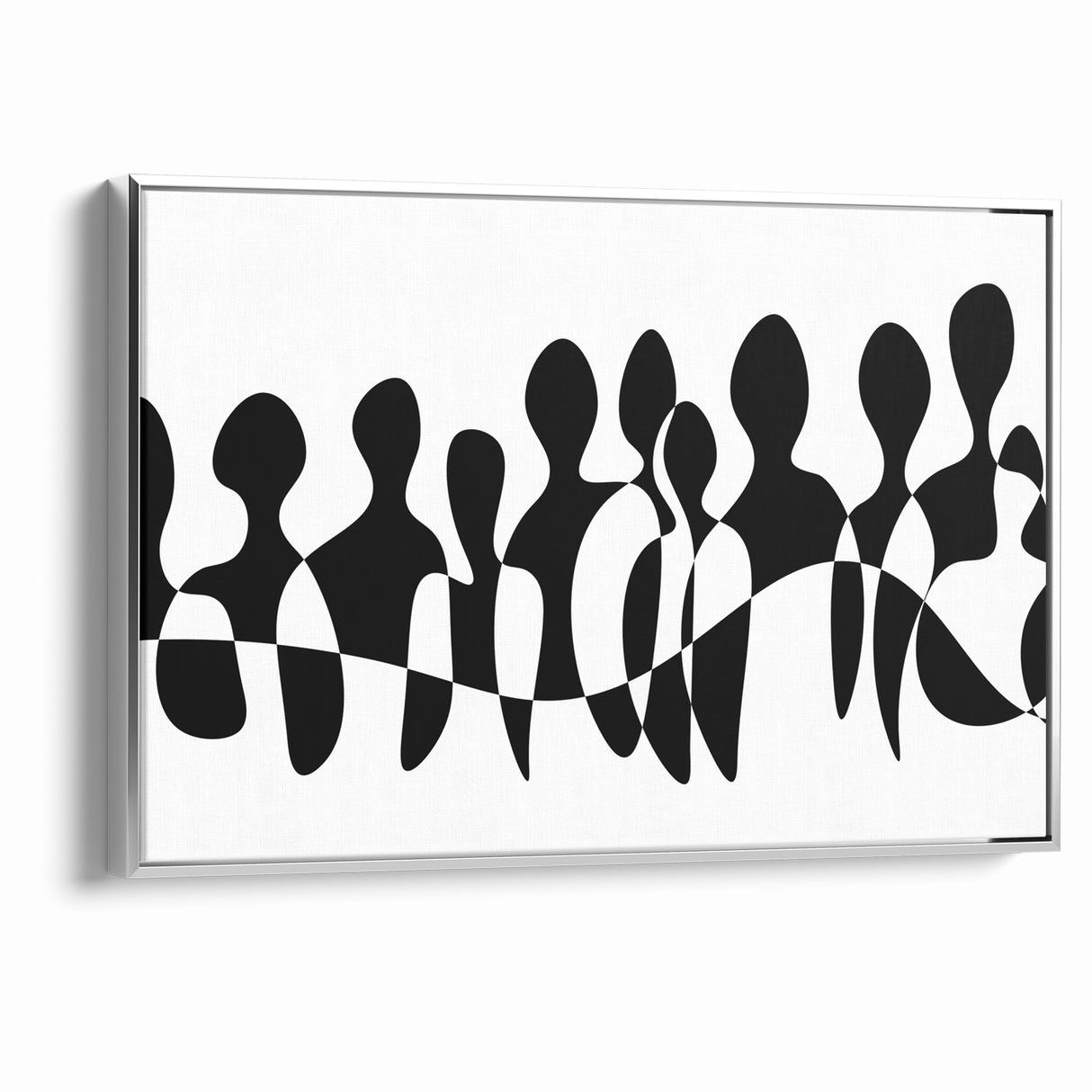 Minimalist Black and White Abstract Art - Contemporary Monochrome Canvas