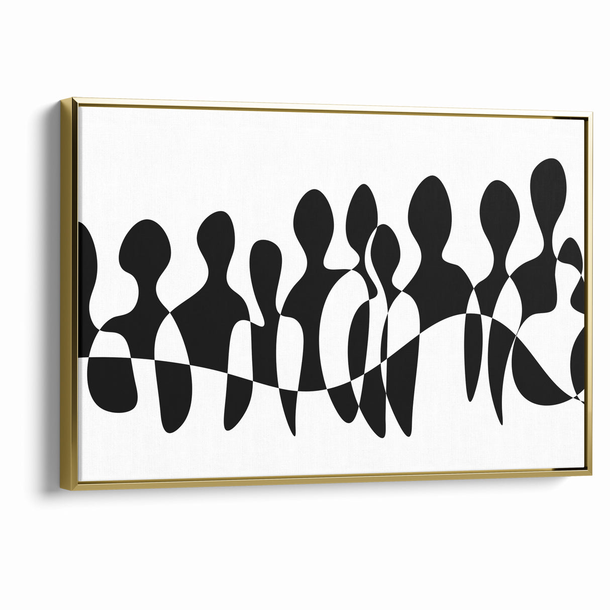 Minimalist Black and White Abstract Art - Contemporary Monochrome Canvas