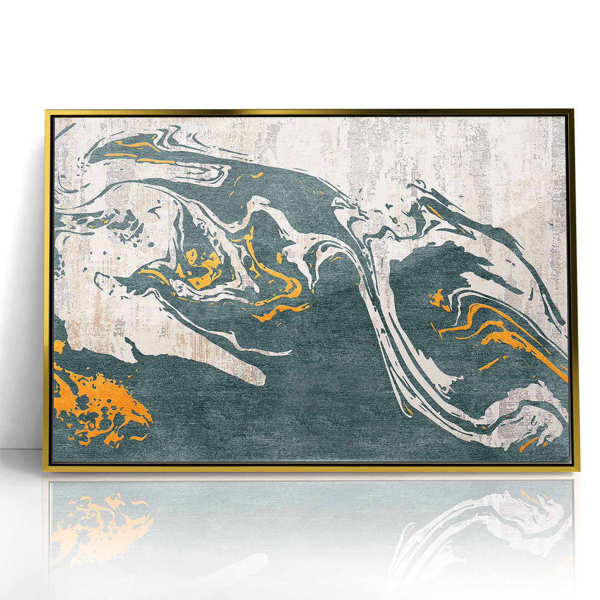 Abstract Line Art with Gold Accents - Modern Canvas Wall Decor