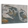 Abstract Line Art with Gold Accents - Modern Canvas Wall Decor