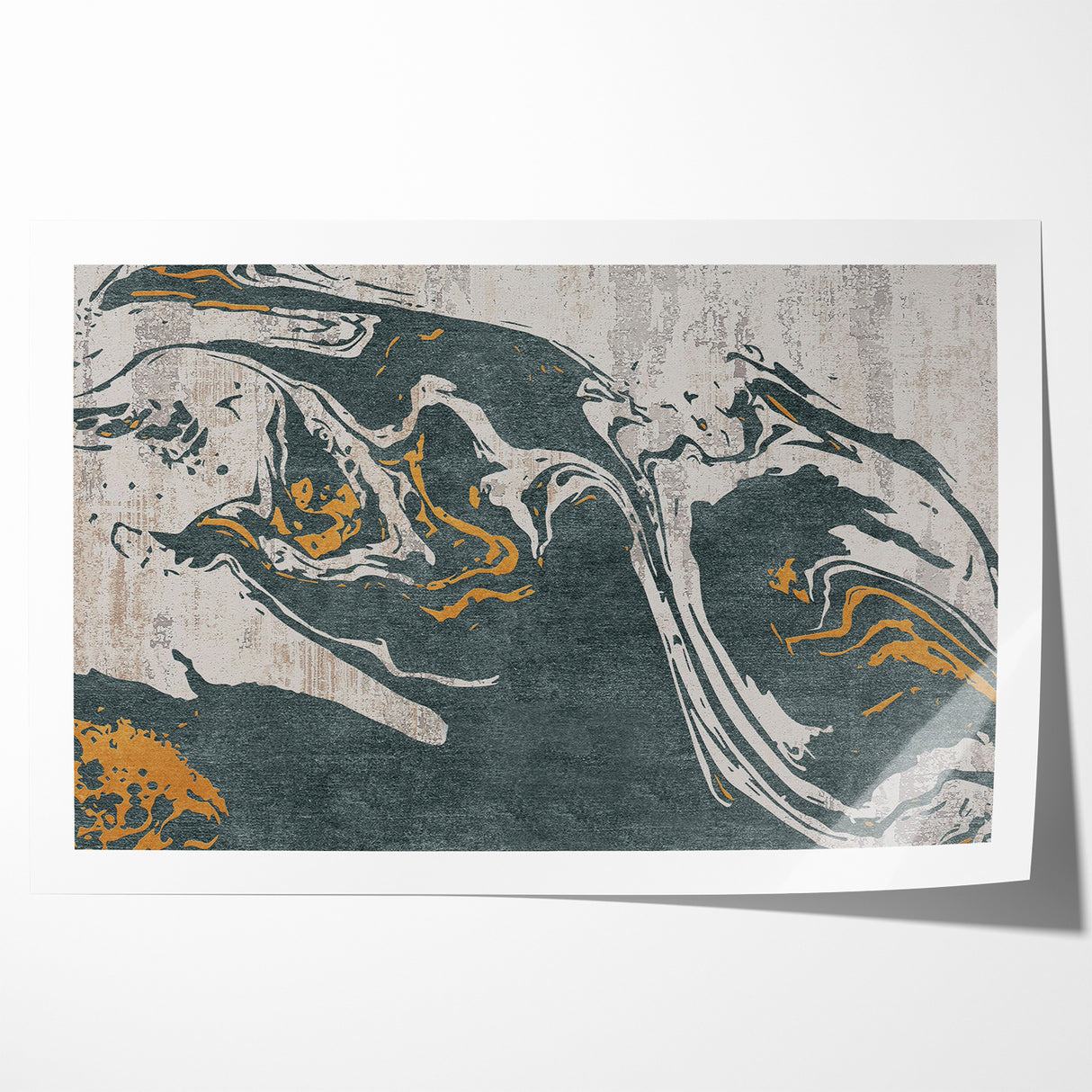 Abstract Line Art with Gold Accents - Modern Canvas Wall Decor