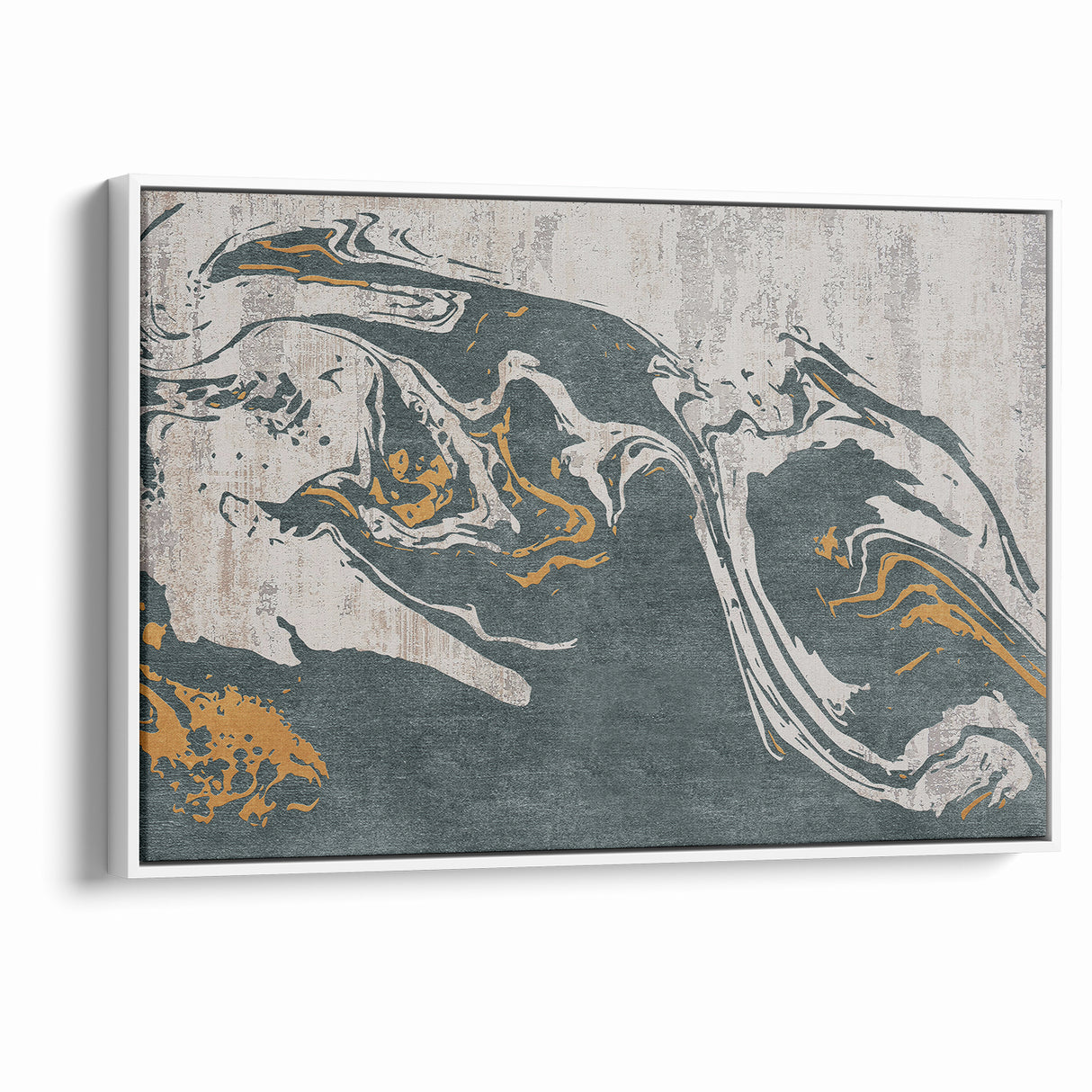 Abstract Line Art with Gold Accents - Modern Canvas Wall Decor