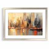 Modern Landscape Abstract - Vibrant Cityscape Reflection Wall Art