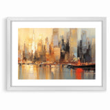Modern Landscape Abstract - Vibrant Cityscape Reflection Wall Art