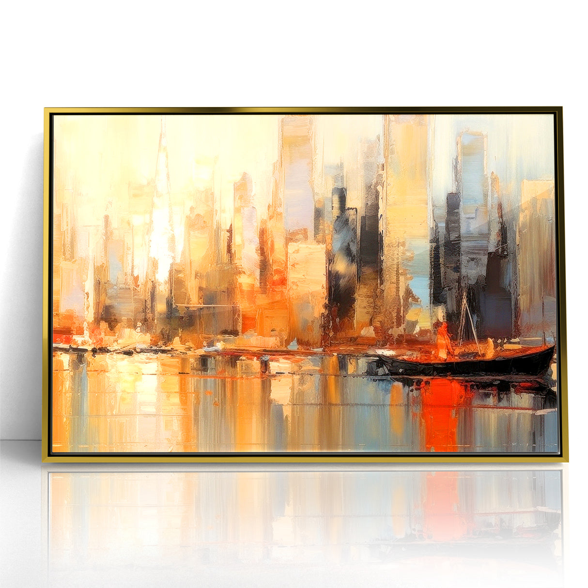 Modern Landscape Abstract - Vibrant Cityscape Reflection Wall Art