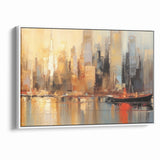 Modern Landscape Abstract - Vibrant Cityscape Reflection Wall Art