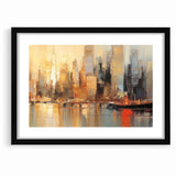 Modern Landscape Abstract - Vibrant Cityscape Reflection Wall Art