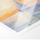 Colorful Abstract Landscapes - Sailboat Sunset Serenity Wall Art