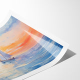 Colorful Abstract Landscapes - Sailboat Sunset Serenity Wall Art