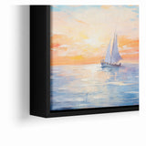 Colorful Abstract Landscapes - Sailboat Sunset Serenity Wall Art