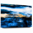Colorful Abstract Landscapes - Blue and Gold Horizon Wall Art