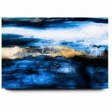 Colorful Abstract Landscapes - Blue and Gold Horizon Wall Art