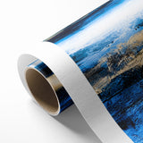 Colorful Abstract Landscapes - Blue and Gold Horizon Wall Art