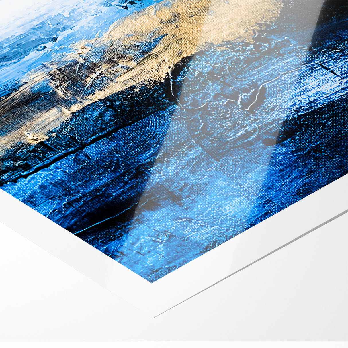 Colorful Abstract Landscapes - Blue and Gold Horizon Wall Art