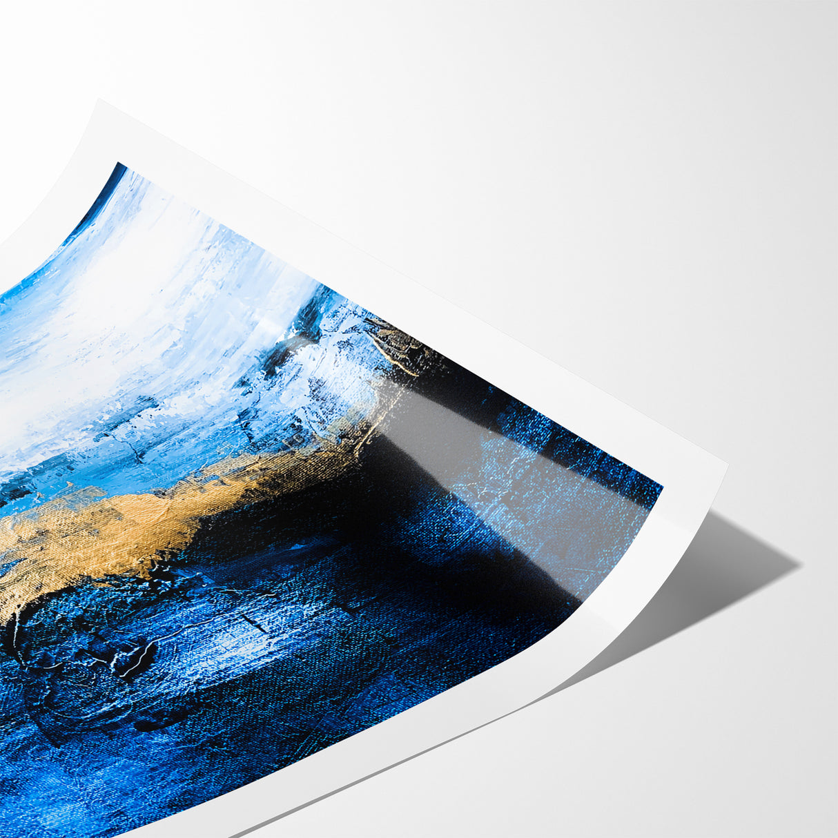 Colorful Abstract Landscapes - Blue and Gold Horizon Wall Art