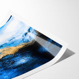Colorful Abstract Landscapes - Blue and Gold Horizon Wall Art