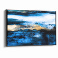 Colorful Abstract Landscapes - Blue and Gold Horizon Wall Art