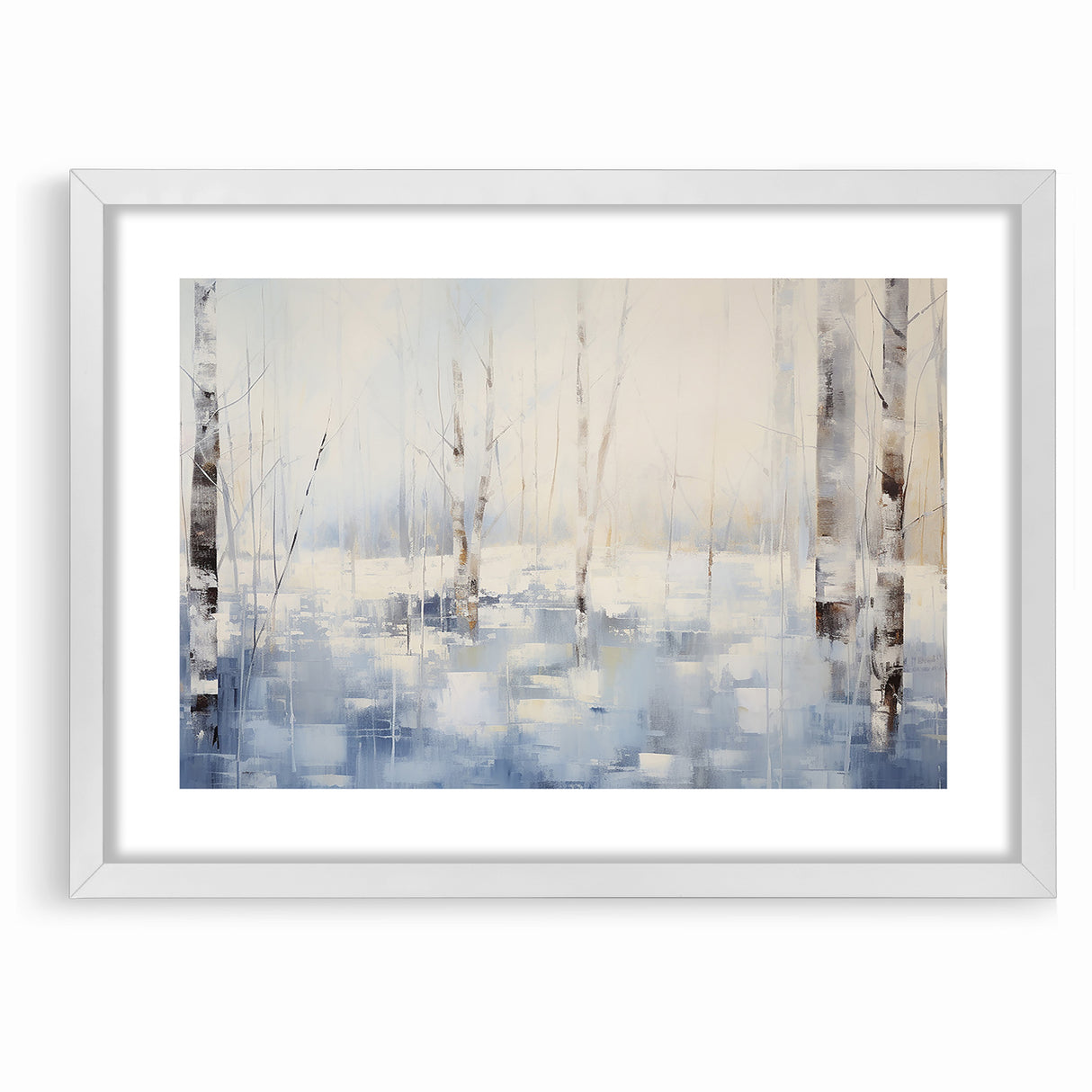 Abstract Nature Prints - Winter Forest Serenity Wall Art