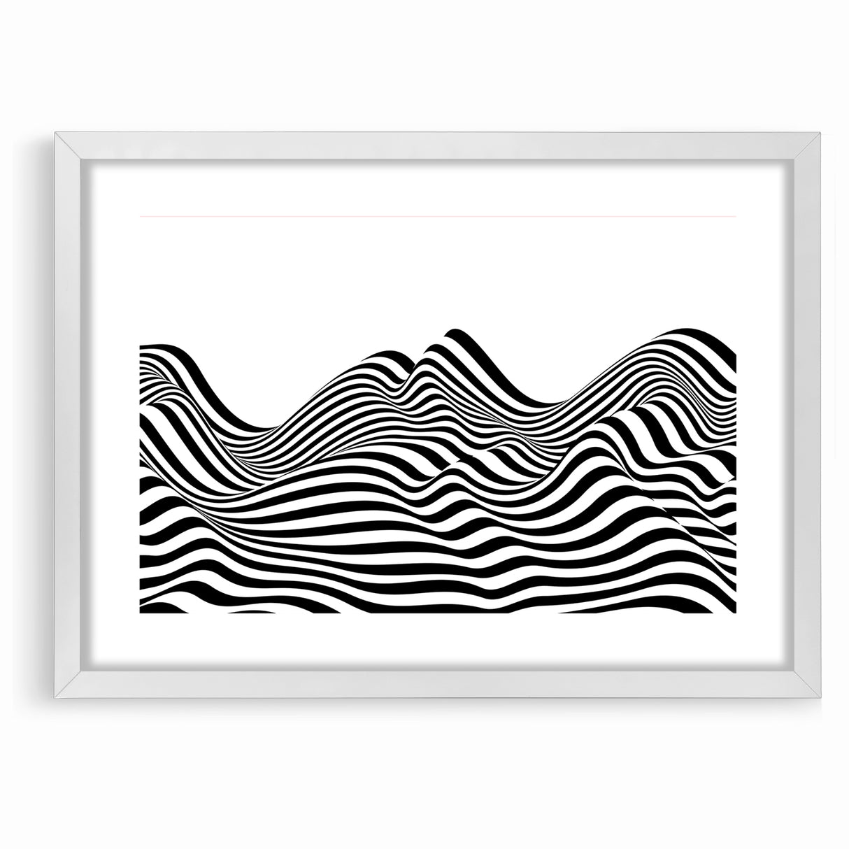 Modern Black and White Abstract Art | Wavy Monochrome Canvas Design