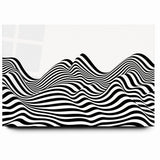 Modern Black and White Abstract Art | Wavy Monochrome Canvas Design