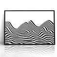 Modern Black and White Abstract Art | Wavy Monochrome Canvas Design