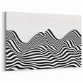 Modern Black and White Abstract Art | Wavy Monochrome Canvas Design