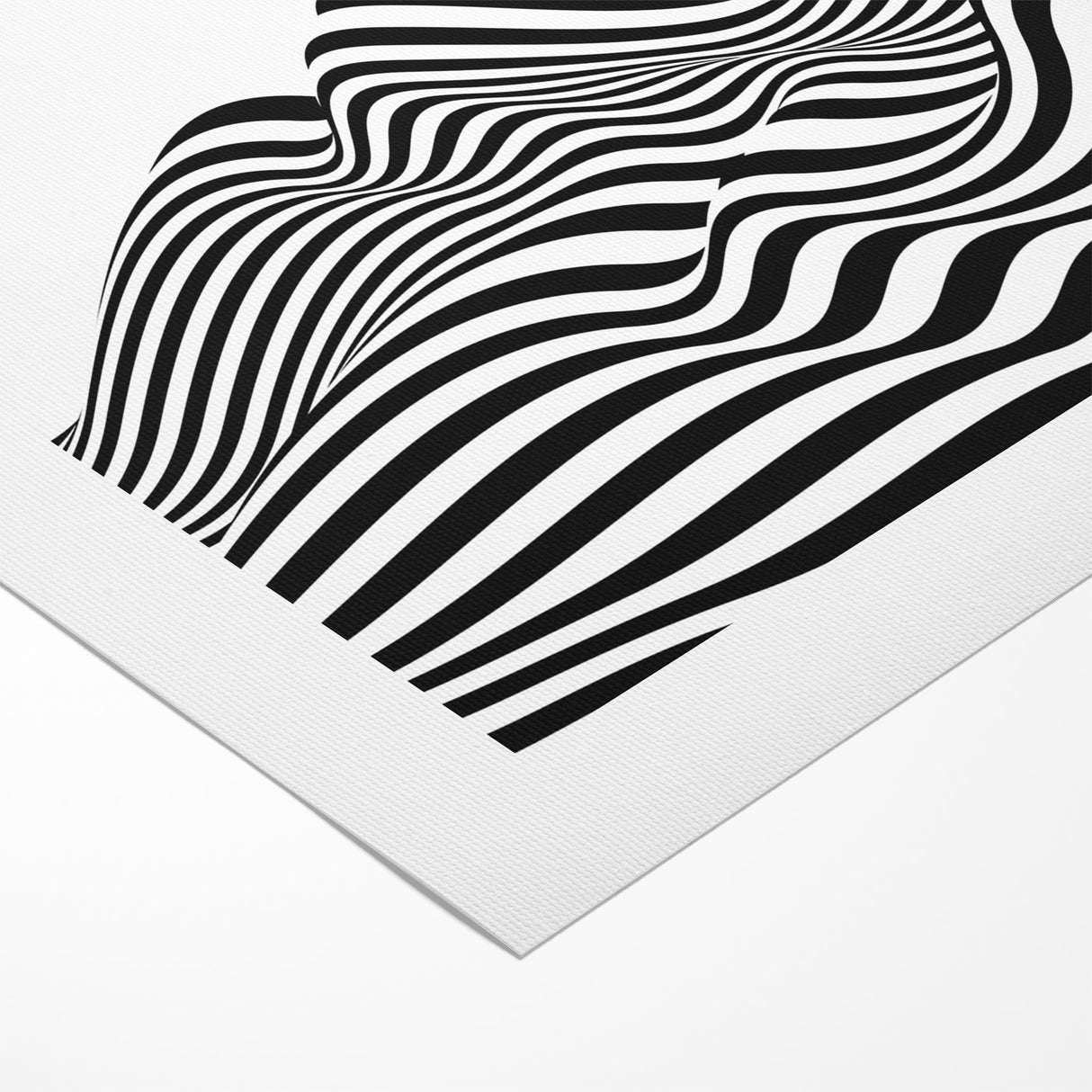Modern Black and White Abstract Art | Wavy Monochrome Canvas Design