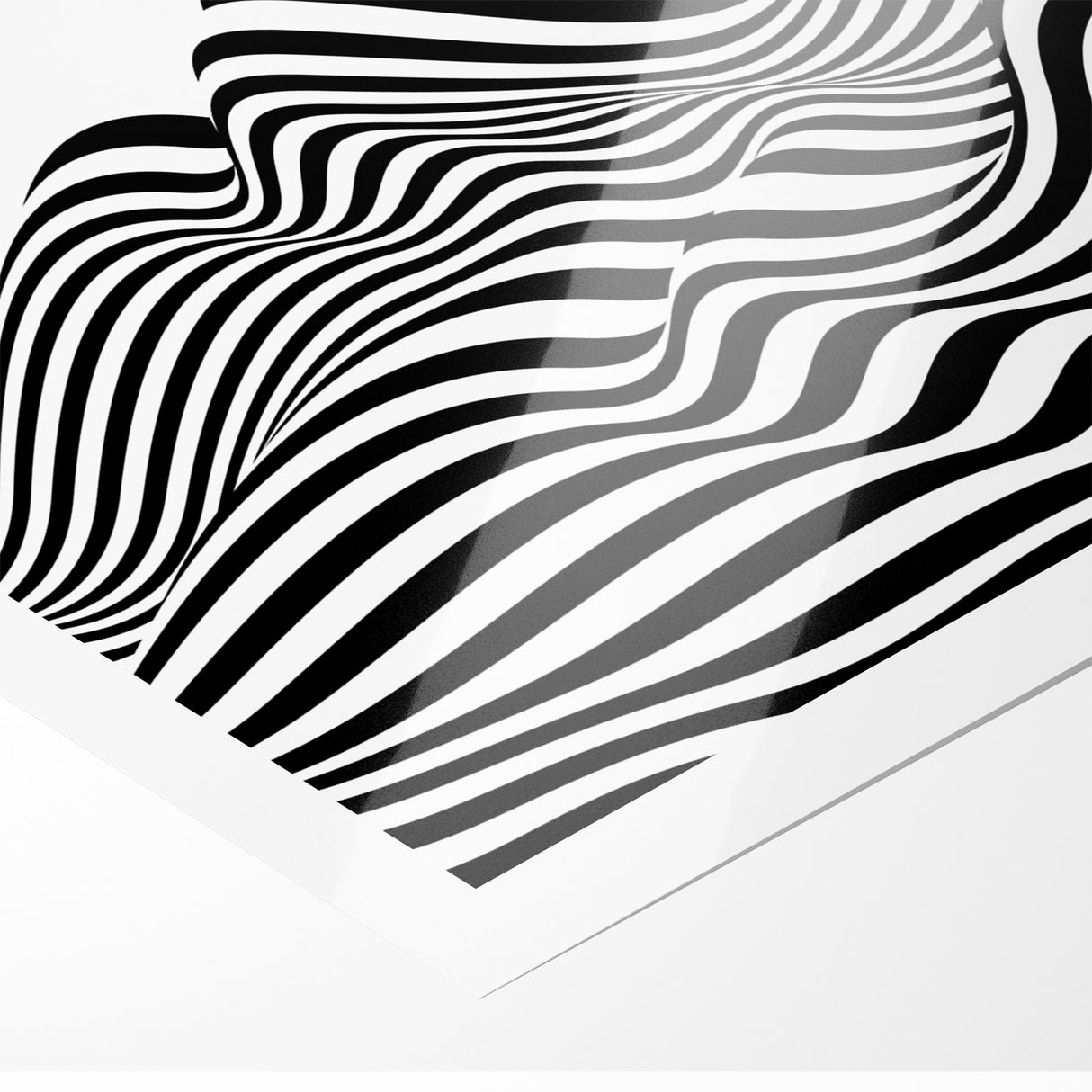 Modern Black and White Abstract Art | Wavy Monochrome Canvas Design