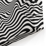 Modern Black and White Abstract Art | Wavy Monochrome Canvas Design