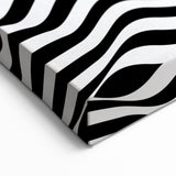 Modern Black and White Abstract Art | Wavy Monochrome Canvas Design