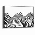 Modern Black and White Abstract Art | Wavy Monochrome Canvas Design
