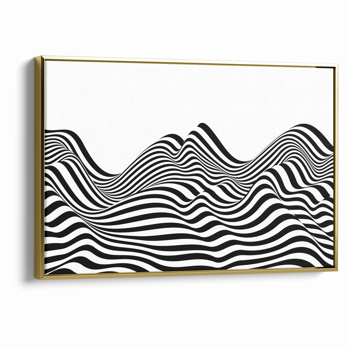 Modern Black and White Abstract Art | Wavy Monochrome Canvas Design