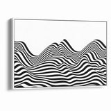 Modern Black and White Abstract Art | Wavy Monochrome Canvas Design