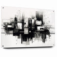 Geometric Black and White Abstract Art | Modern Monochrome Canvas