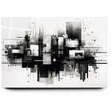 Geometric Black and White Abstract Art | Modern Monochrome Canvas