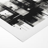 Geometric Black and White Abstract Art | Modern Monochrome Canvas
