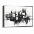 Geometric Black and White Abstract Art | Modern Monochrome Canvas