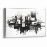 Geometric Black and White Abstract Art | Modern Monochrome Canvas