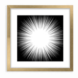 Radiant Black and White Abstract Art | Burst Monochrome Canvas Design