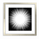 Radiant Black and White Abstract Art | Burst Monochrome Canvas Design