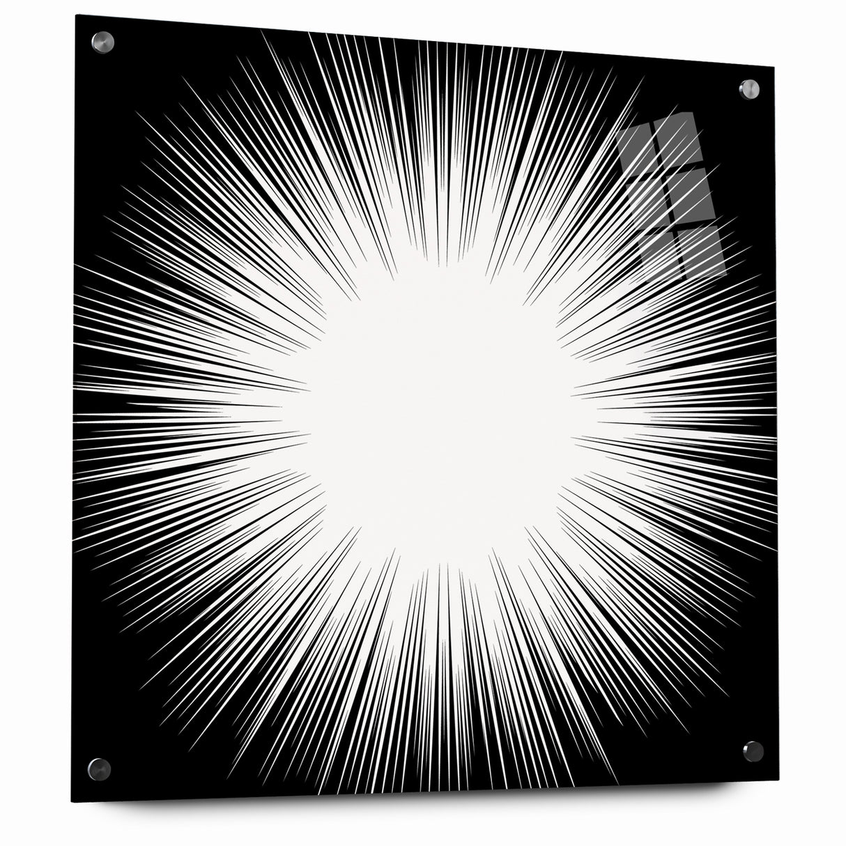 Radiant Black and White Abstract Art | Burst Monochrome Canvas Design