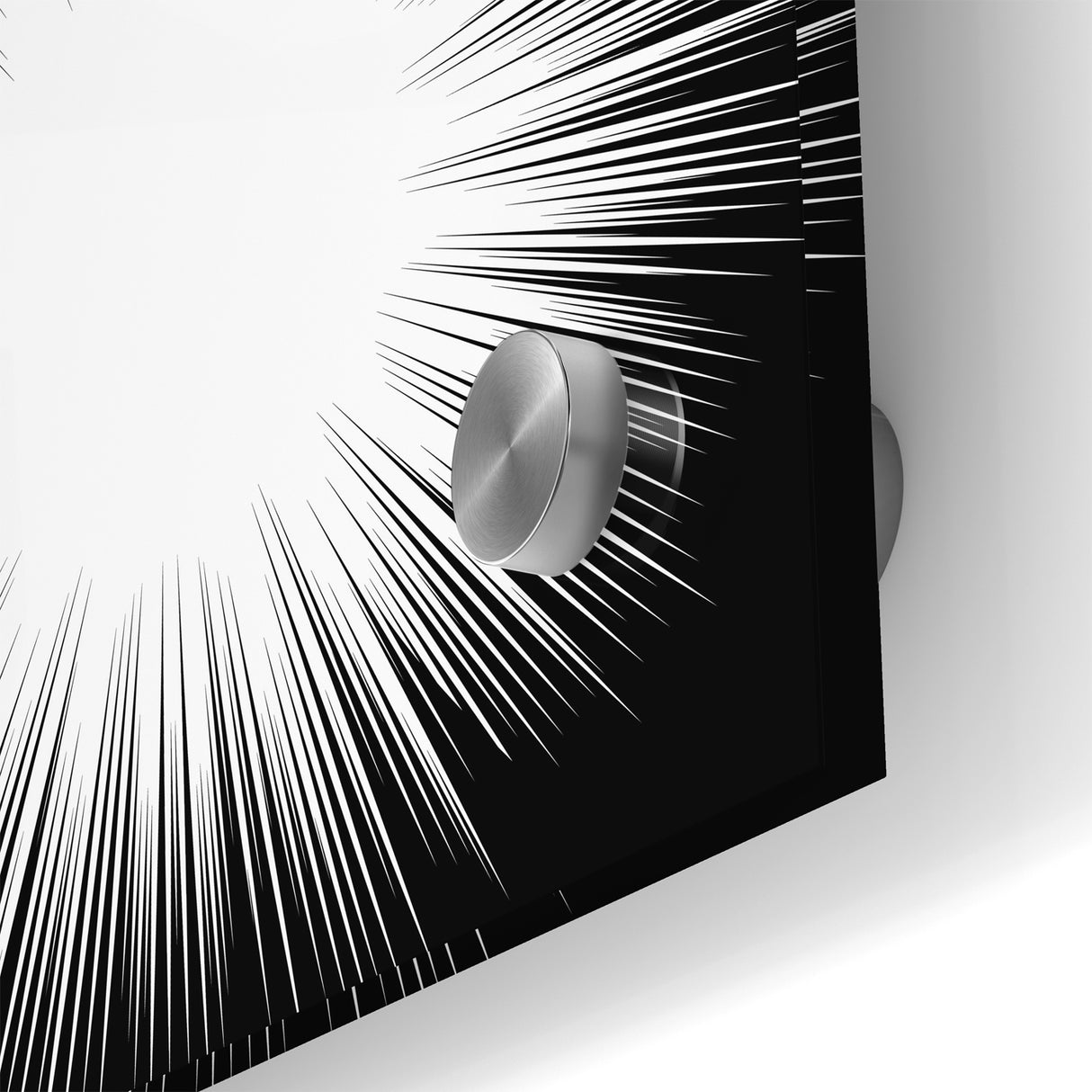 Radiant Black and White Abstract Art | Burst Monochrome Canvas Design