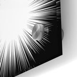Radiant Black and White Abstract Art | Burst Monochrome Canvas Design