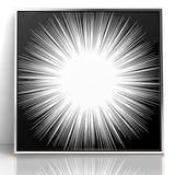 Radiant Black and White Abstract Art | Burst Monochrome Canvas Design