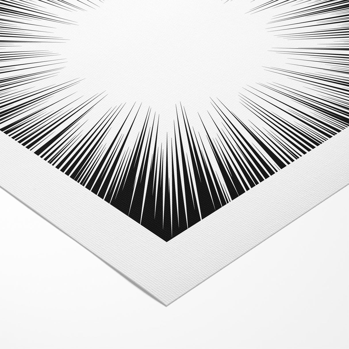 Radiant Black and White Abstract Art | Burst Monochrome Canvas Design