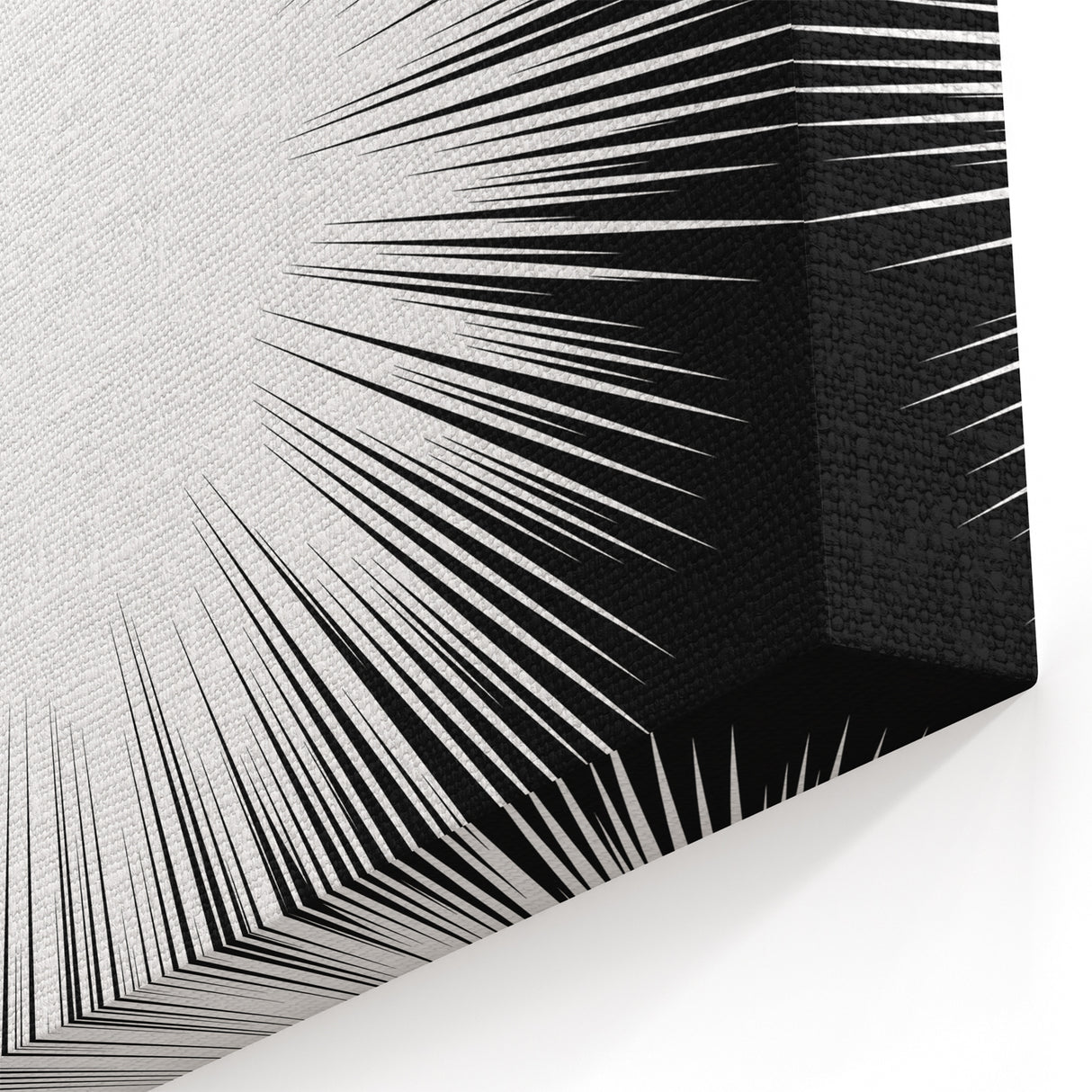 Radiant Black and White Abstract Art | Burst Monochrome Canvas Design